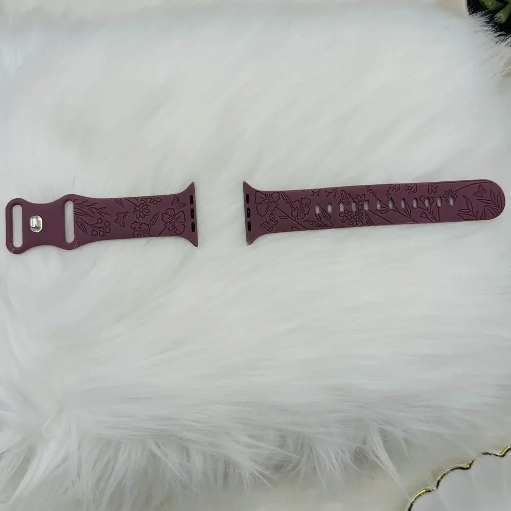 New Floral Design Apple Watch Bands 38mm 40mm 41mm in Violet